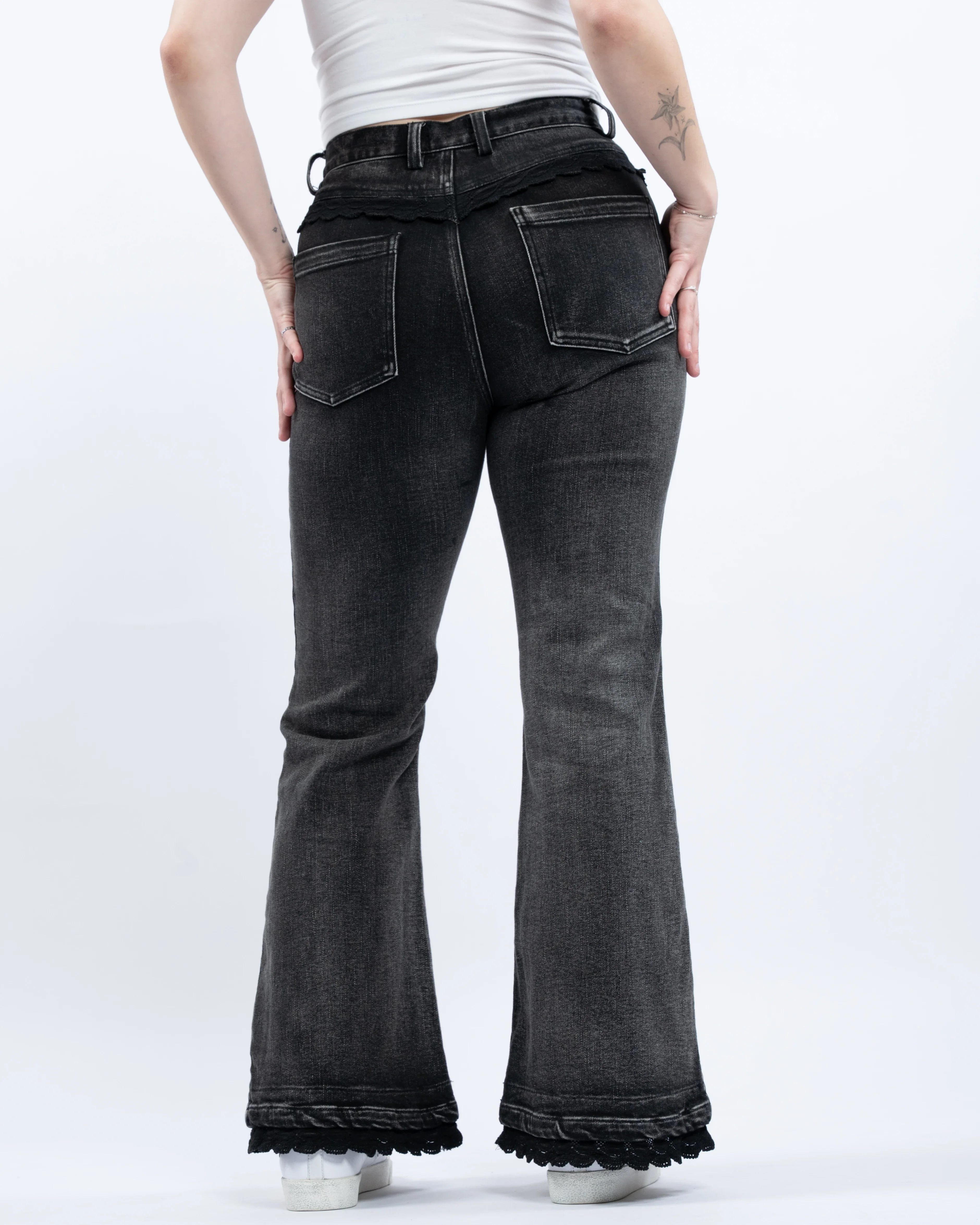Black Lace Jeans - Image 14