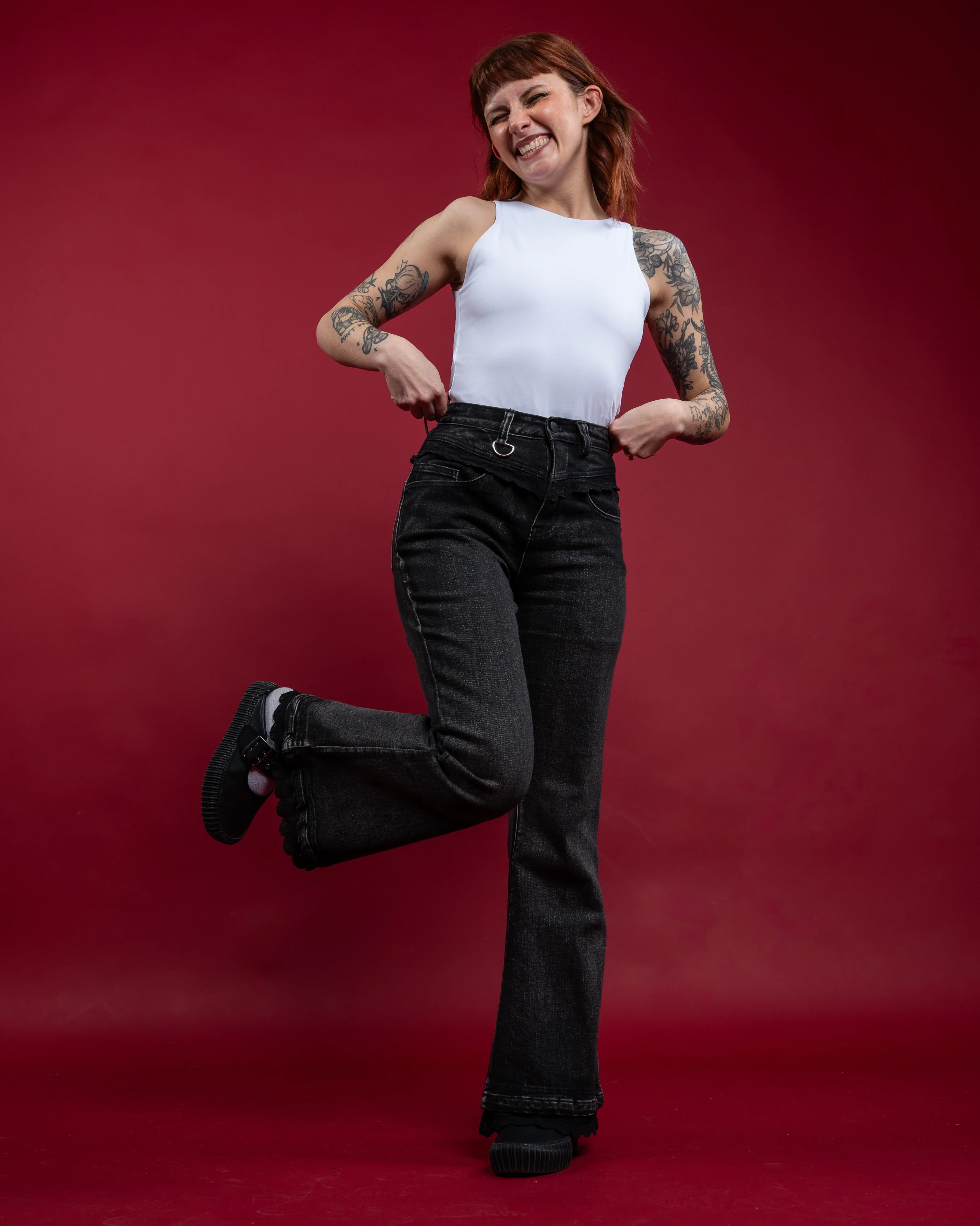 Black Lace Jeans - Image 18