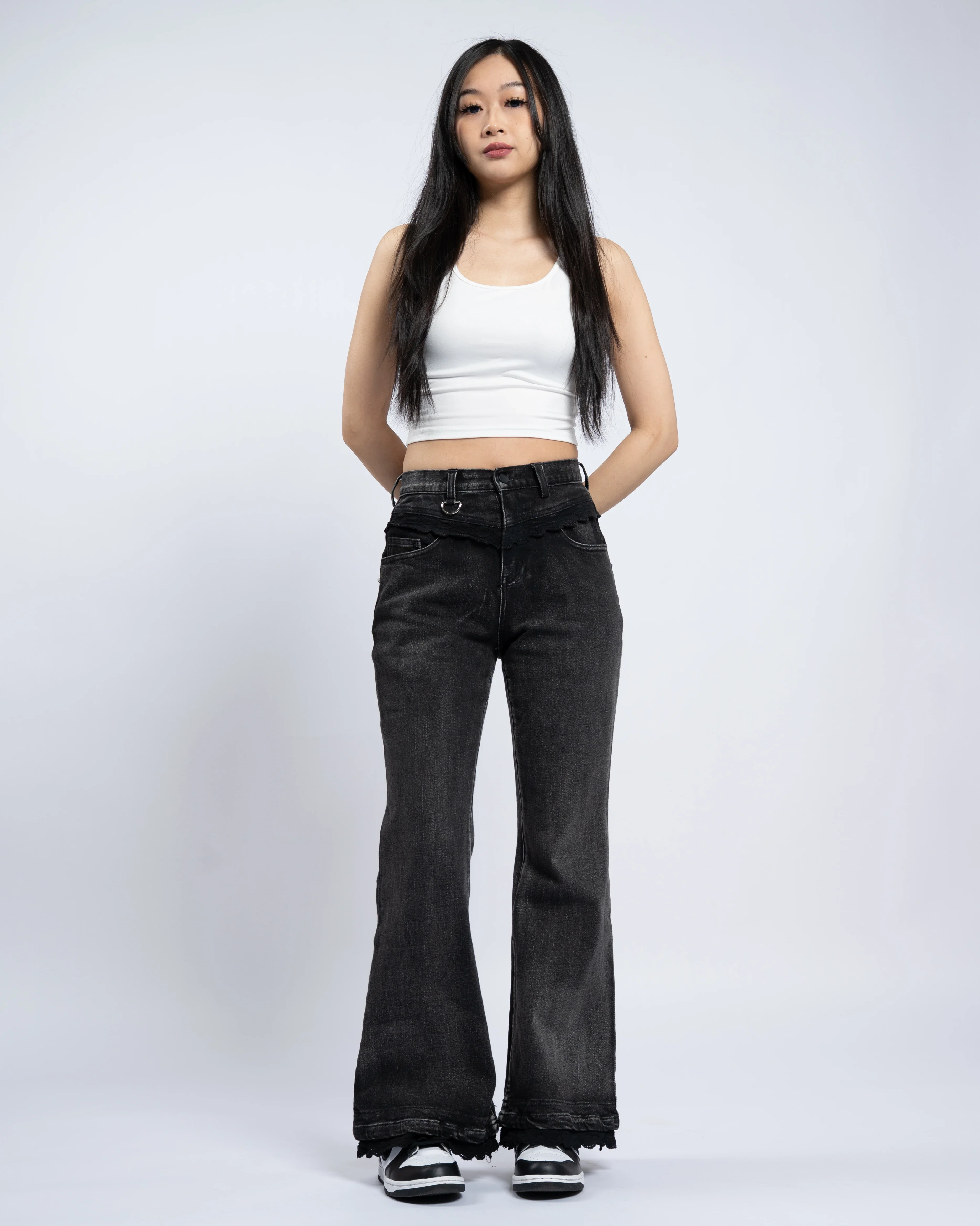 Black Lace Jeans - Image 5