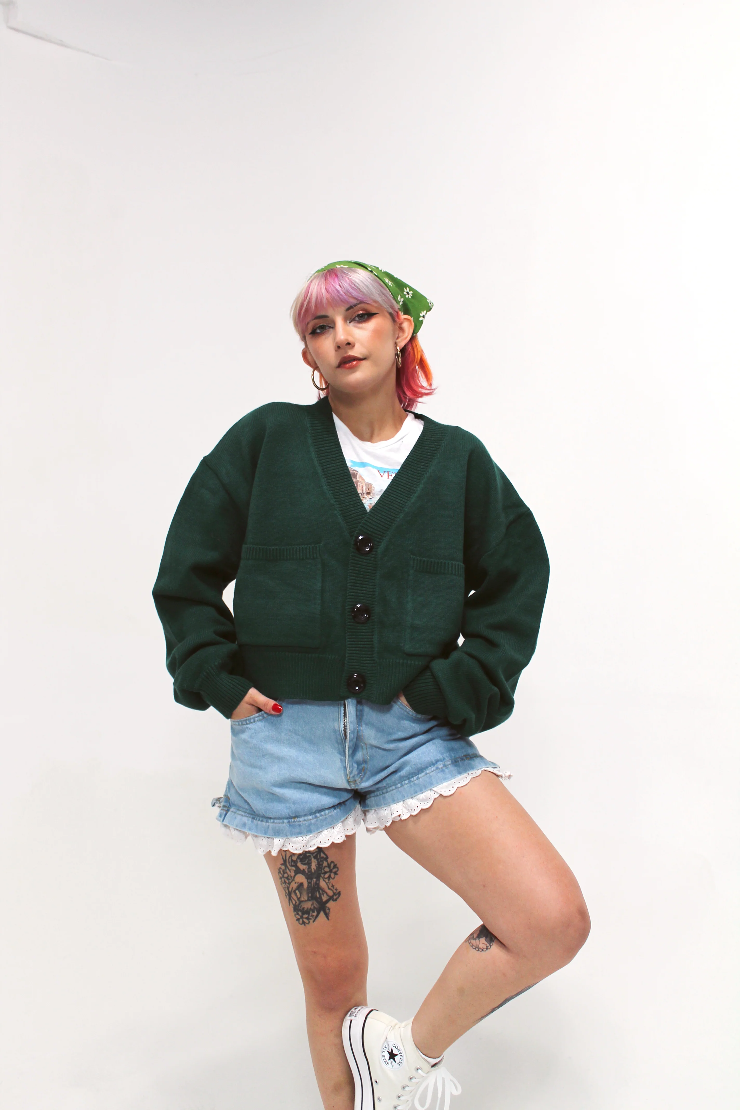 Cropped Touch Grass Cardigan - Image 3