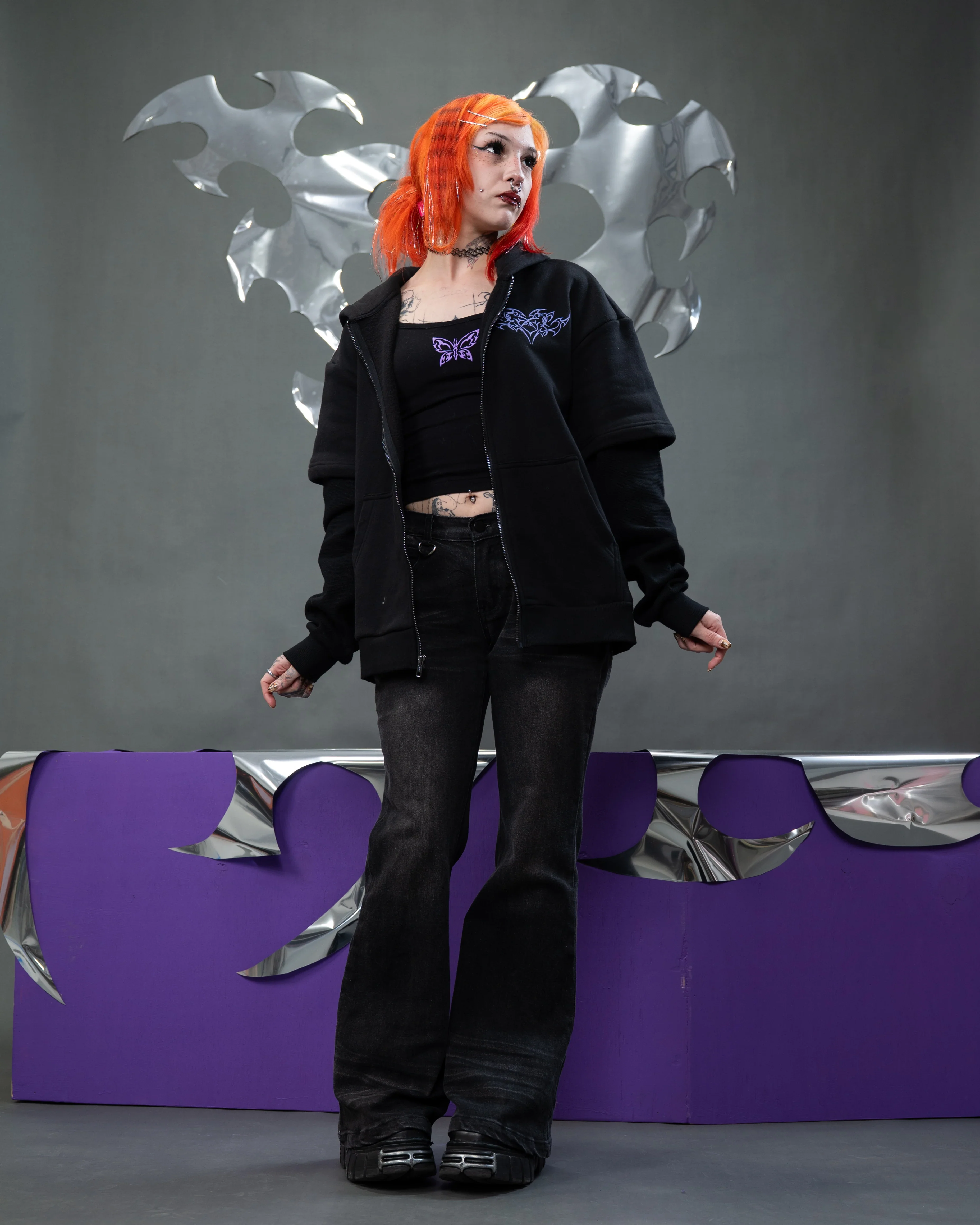 Cyber Angel Zip Up Hoodie - Image 4