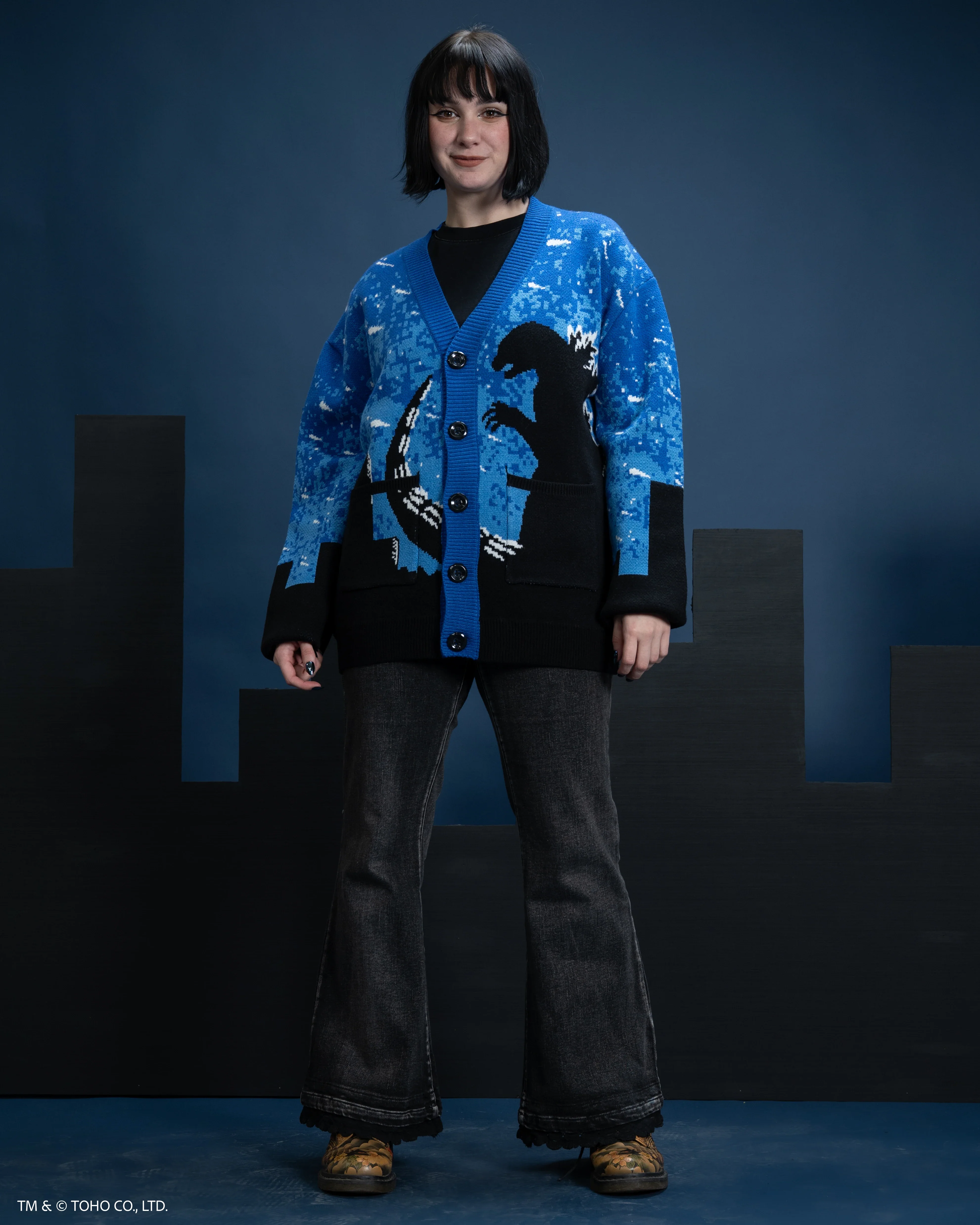 Godzilla Silhouette Cardigan - Image 3