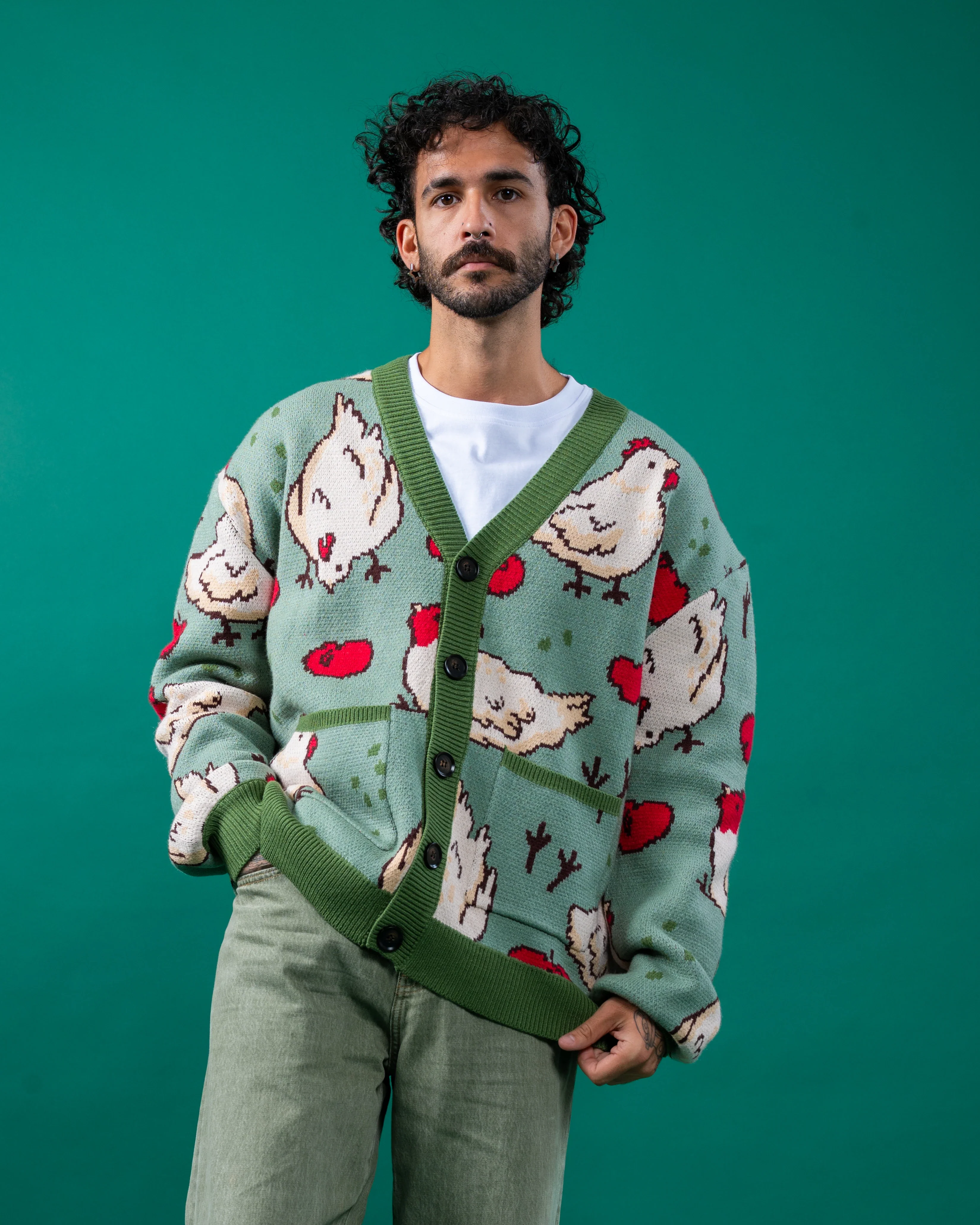 Green Chicken Cardigan - Image 8
