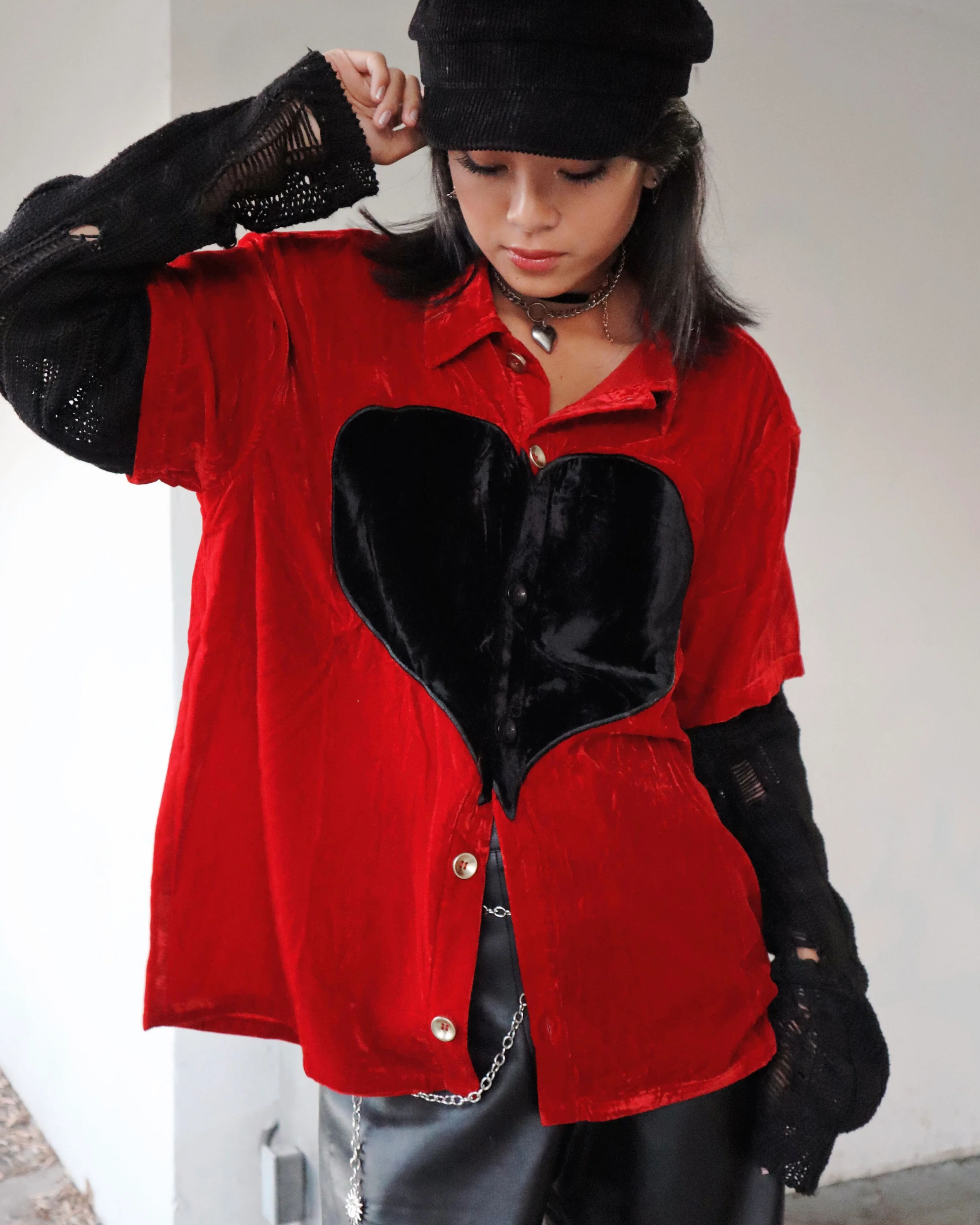 Heart Shaped Short Sleeve Button Up - Image 5