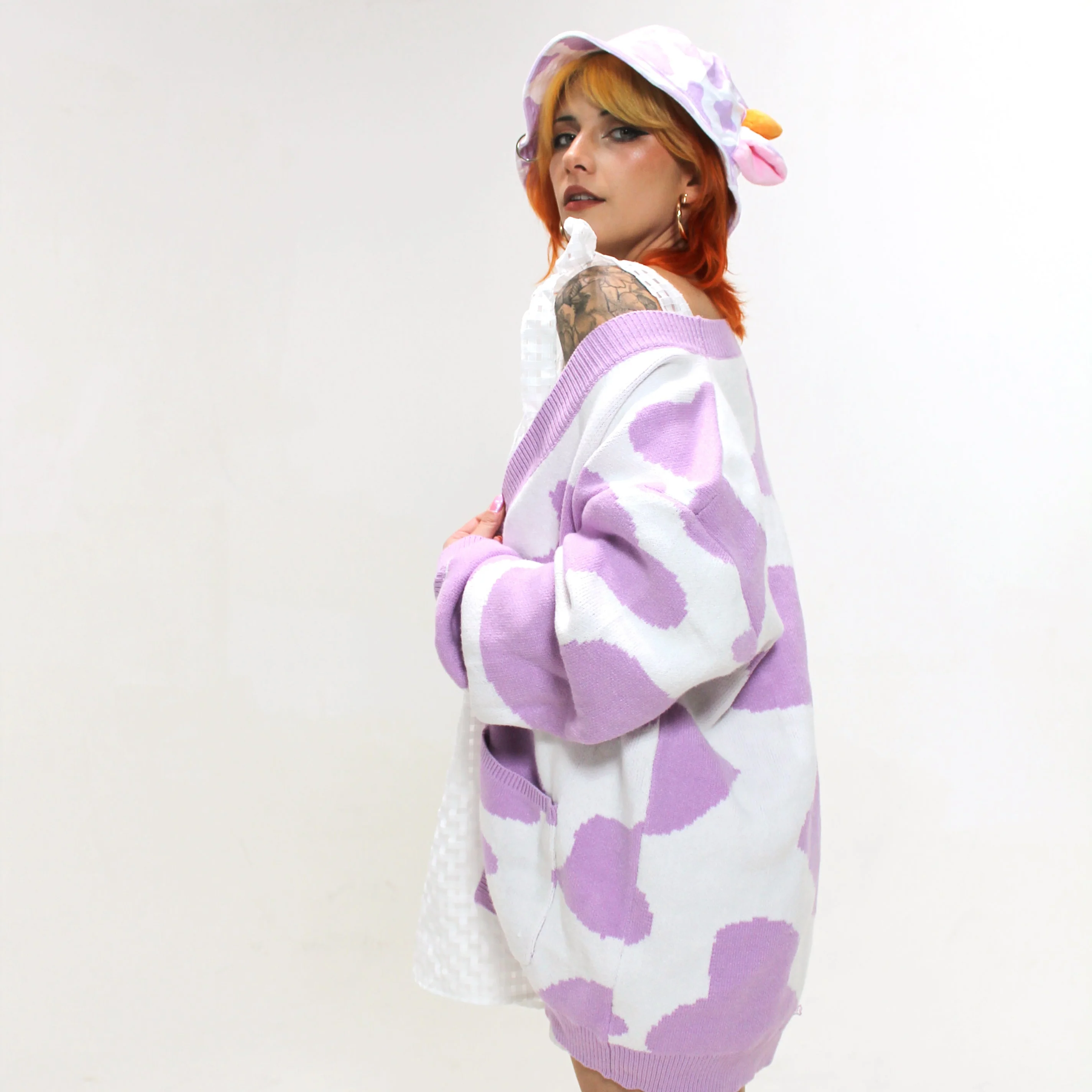 Lilac Cow Bucket Hat - Image 4