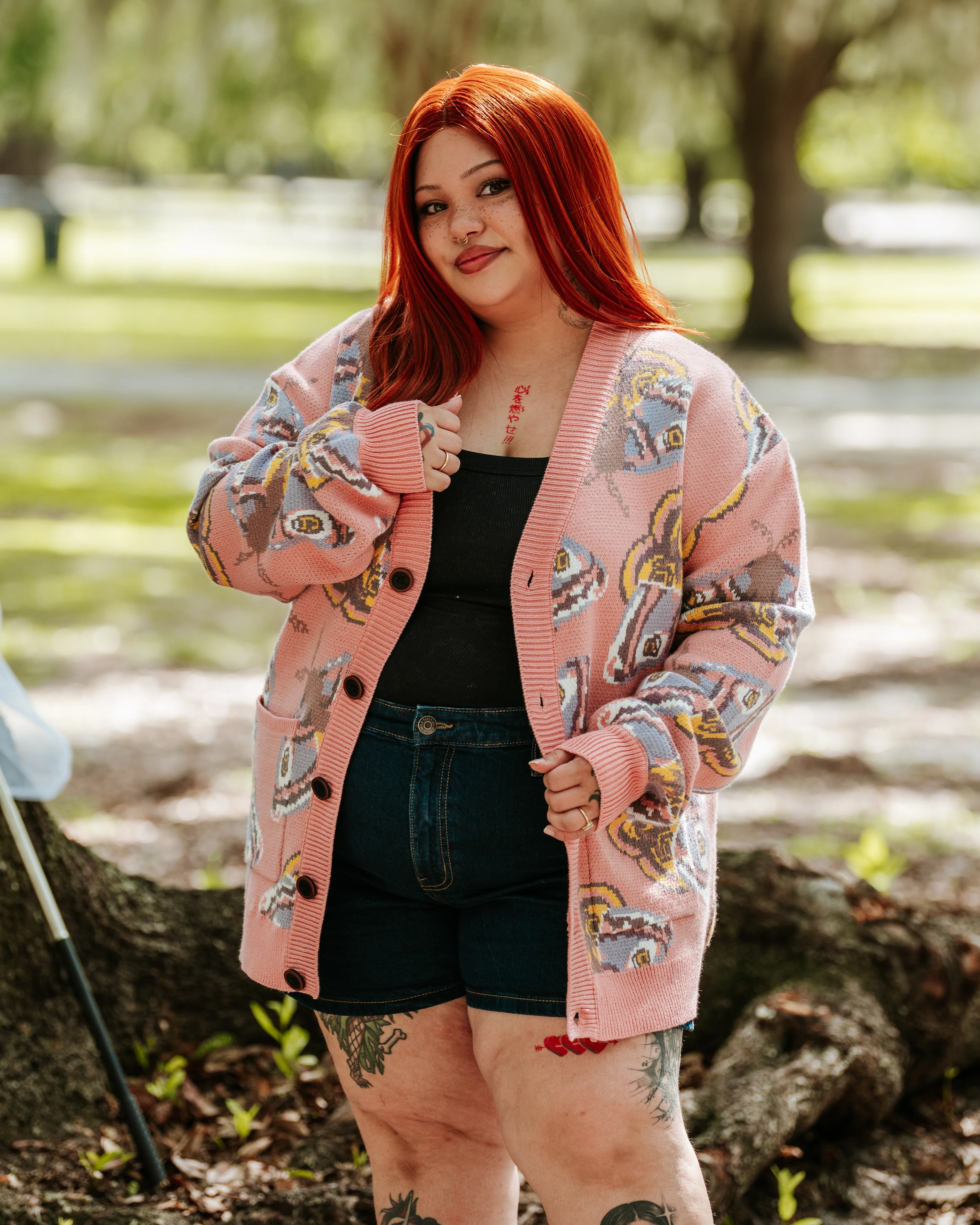 Pink Emperor Moth Cardigan - Image 5