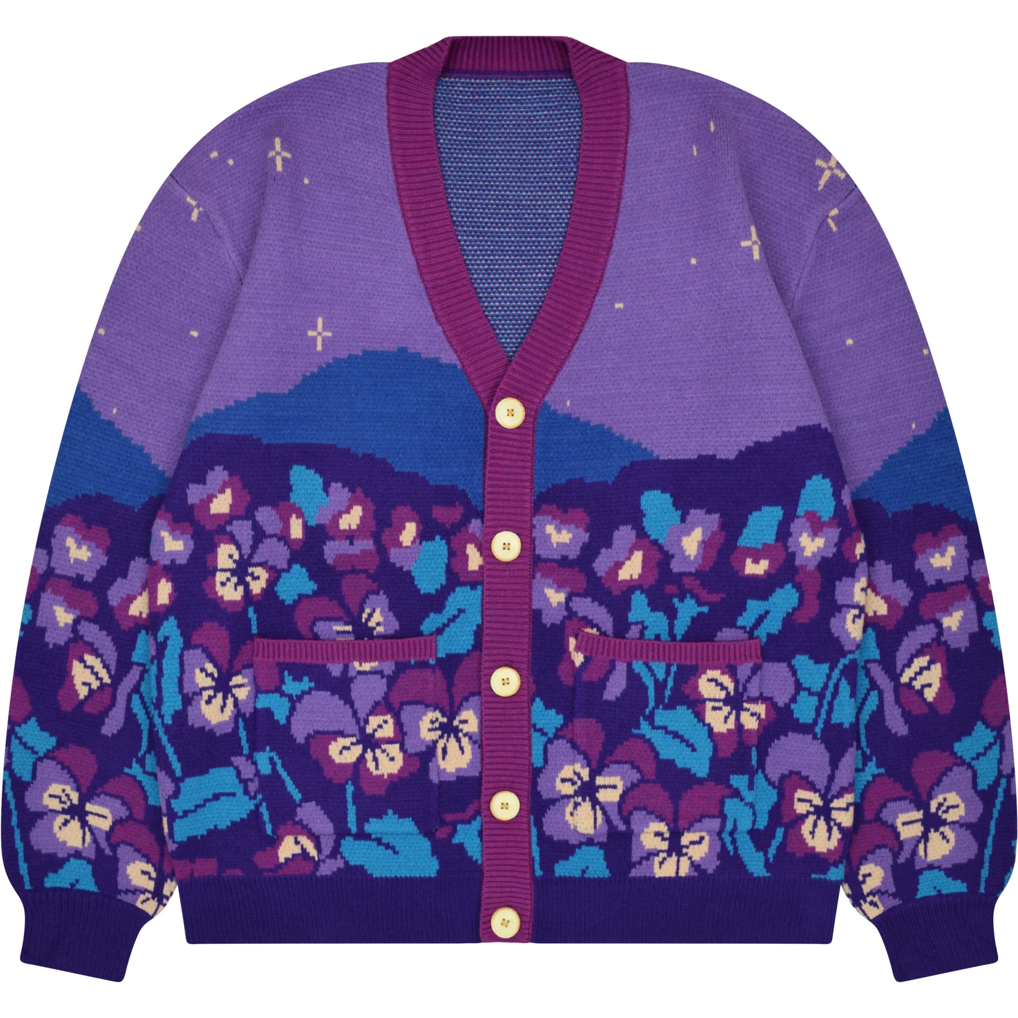 Violet Flower Cardigan