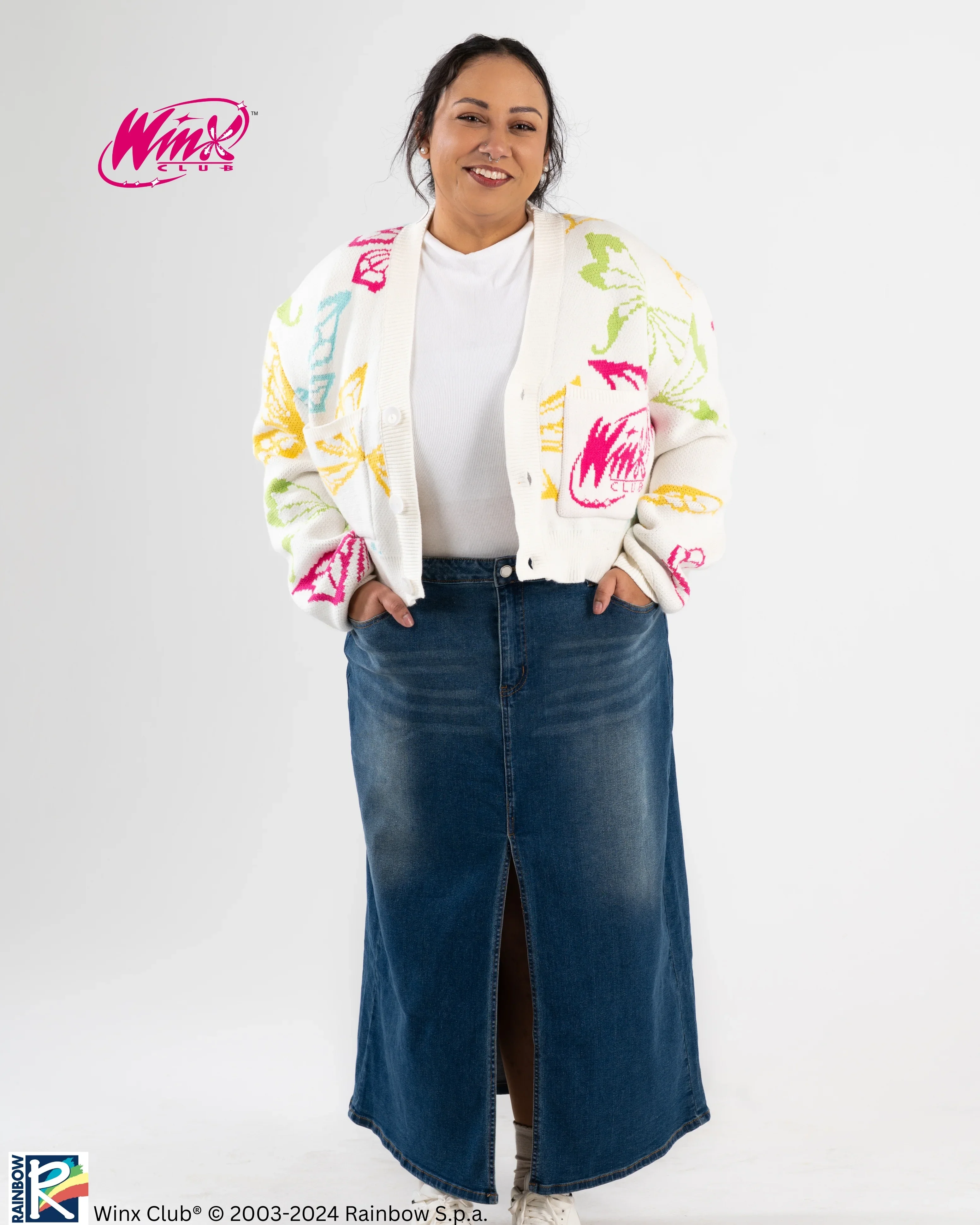 Winx Pattern Cropped Cardigan - Image 5